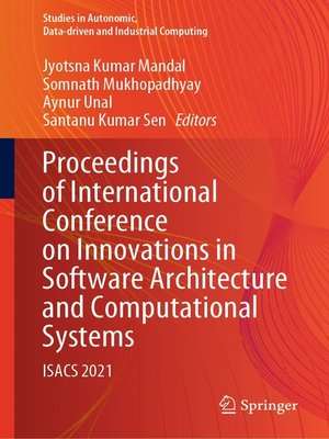 cover image of Proceedings of International Conference on Innovations in Software Architecture and Computational Systems